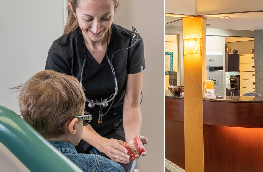 Patient with dentist