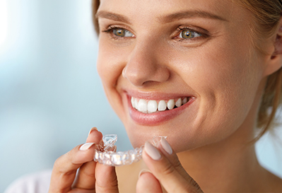 Woman with Invisalign